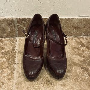 Ralph Lauren Collection Brown Oxford MaryJane Heels